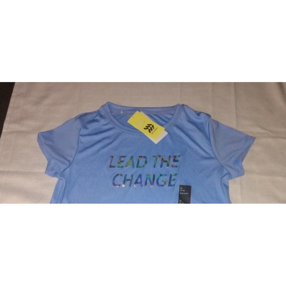 Girl's 7/8 short sleeve purple T-shirt LEAD THE CHANGE UPF 50
